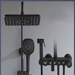 Ensemble pommeau de Douche tout cuivre noir