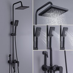 Ensemble pommeau de Douche tout cuivre noir