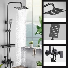 Ensemble pommeau de Douche tout cuivre noir