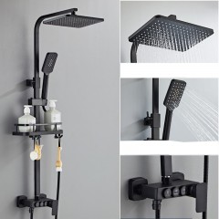 Ensemble pommeau de Douche tout cuivre noir