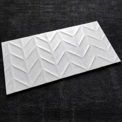 Carreaux muraux en arête de poisson motif mur intérieur blanc pur