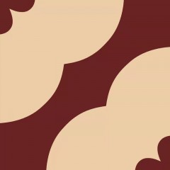 Carreaux bordeaux demi-cercle mat