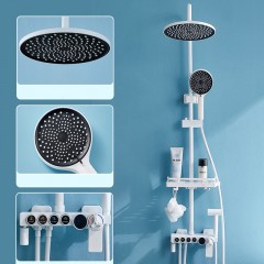 Pomme de douche blanche à température constante tout en cuivre