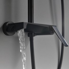 Ensemble de douche noire tout en  cuivre style européen pommeau de douche