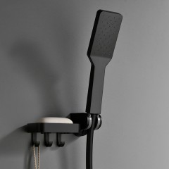 Ensemble de douche noire tout en  cuivre style européen pommeau de douche