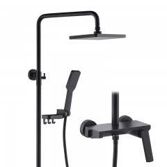 Ensemble de douche noire tout en  cuivre style européen pommeau de douche