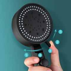 Pommeau de douche à cinq vitesses  pour salle de bain