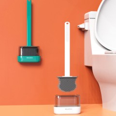 Brosse de toilette murale en silicone