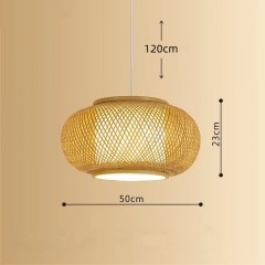 Lustre hyper créatif tissé en bambou