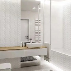 Carreaux muraux en arête de poisson motif mur intérieur blanc pur
