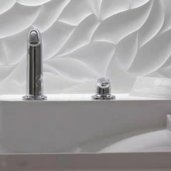 Carreaux muraux en arête de poisson motif mur intérieur blanc pur
