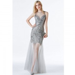 AODINGNALEI robe de demoiselle d'honneur en mousseline à paillettes