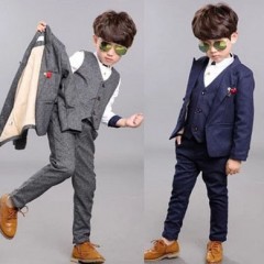 TONGBOXIAOYU Costume enfant 3 pièces avec une boucle en coton