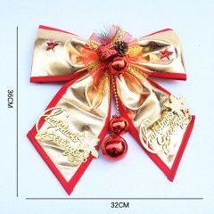 XUEQI ruban noeud en tissu brillant doré décorations de Noël