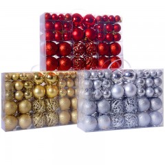 Ensemble de boules de Noël * 100pcs ajouré brillant mat (sous réserve de l'image sur 1688)