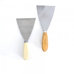 Couteau à mastic à double pince miroir manche en bois