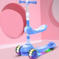 Trotinette pliable à trois roues  avec lumières colorées jouets pour enfants
