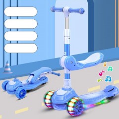 Trotinette pliable à trois roues  avec lumières colorées jouets pour enfants