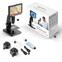 Inskam microscope numérique 7 pouces HD grand écran 2000x
