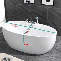 Baignoire en acrylique ronde à bord mince