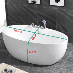 Baignoire en acrylique ronde à bord mince