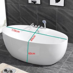 Baignoire en acrylique ronde à bord mince