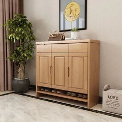 Armoire à chaussures en bois massif et caoutchouc avec tiroirs armoire de rangement