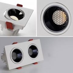 Lampe lumière de grille encastrée LED double tête