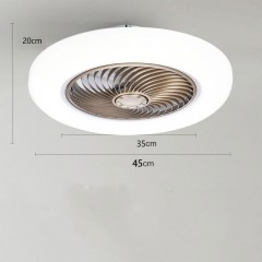 Ventilateur de plafond  avec lumière intégrée ultra-mince aspiration top maison LED