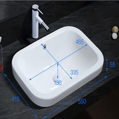 Lavabo céramique semi-encastré