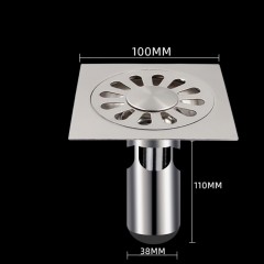 Siphon de sol Inox 304 déodorant auto-obturant