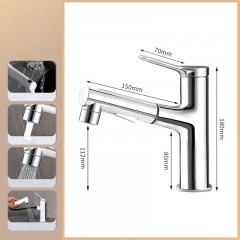 Mélangeur de lavabo  chaud et froid en cuivre pur