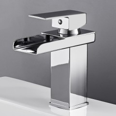 Robinet de lavabo tout en cuivre à un trou robinet froid et chaud