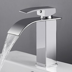 Robinet de lavabo tout en cuivre à un trou robinet froid et chaud