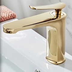 Robinet de lavabo à bulles d'eau à un trou tout en cuivre