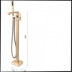Robinet de baignoire tout en cuivre vertical