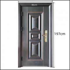 Porte de sécurité épaissie en acier à ouverture plate