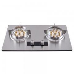Cuisinière à gaz avec double cuisinière en acier inoxydable