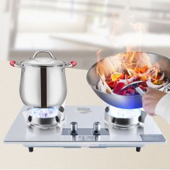 Cuisinière à gaz avec double cuisinière en acier inoxydable