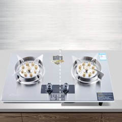 Cuisinière à gaz avec double cuisinière en acier inoxydable