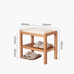 Banc en bois massif avec espace de rangement  à chaussures