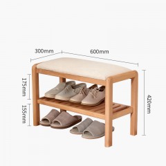 Banc en bois massif avec espace de rangement  à chaussures