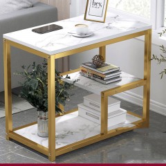 Table basse carrée avec étagères de rangement