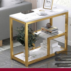 Table basse carrée avec étagères de rangement