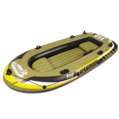 JILONG Bateau gonflable Canoë-kayak  (bateau 2 places + palettes en plastique + pompe à main) résistant aux inondations et résistant à l'usure