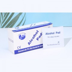 Lingettes de coton alcoolisées jetables 75 degrés 6 * 3cm/pièce dans une boîte de 50 pièces