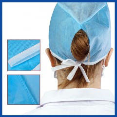 Casquette d'infirmière jetable avec laçage réglable Imperméable à la poussière et respirant