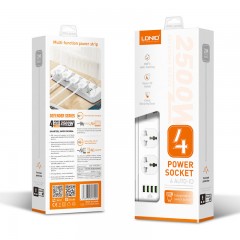 LDNIO Rallonge électrique prise de commutation indépendante Regulation  Euro 4USB