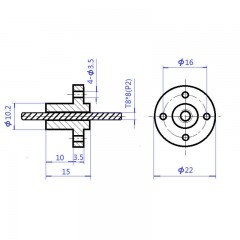 Set de vis trapézoïdale ESATA * 15pcs en acier