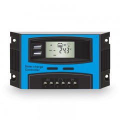 BYGD Régulateur solaire double écran LCD de sortie USB